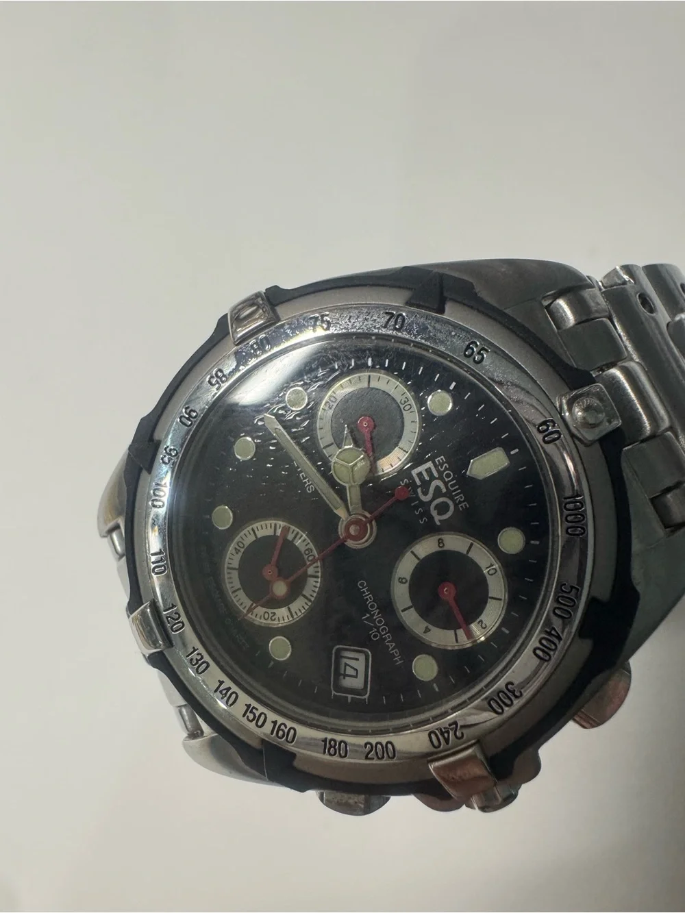 ESQ Swiss Men's Black Chronograph Stainless Steel Watch